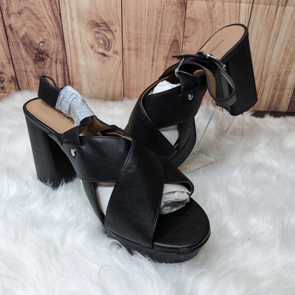 Aerosoles Paulina platform sandals in back vegan leather